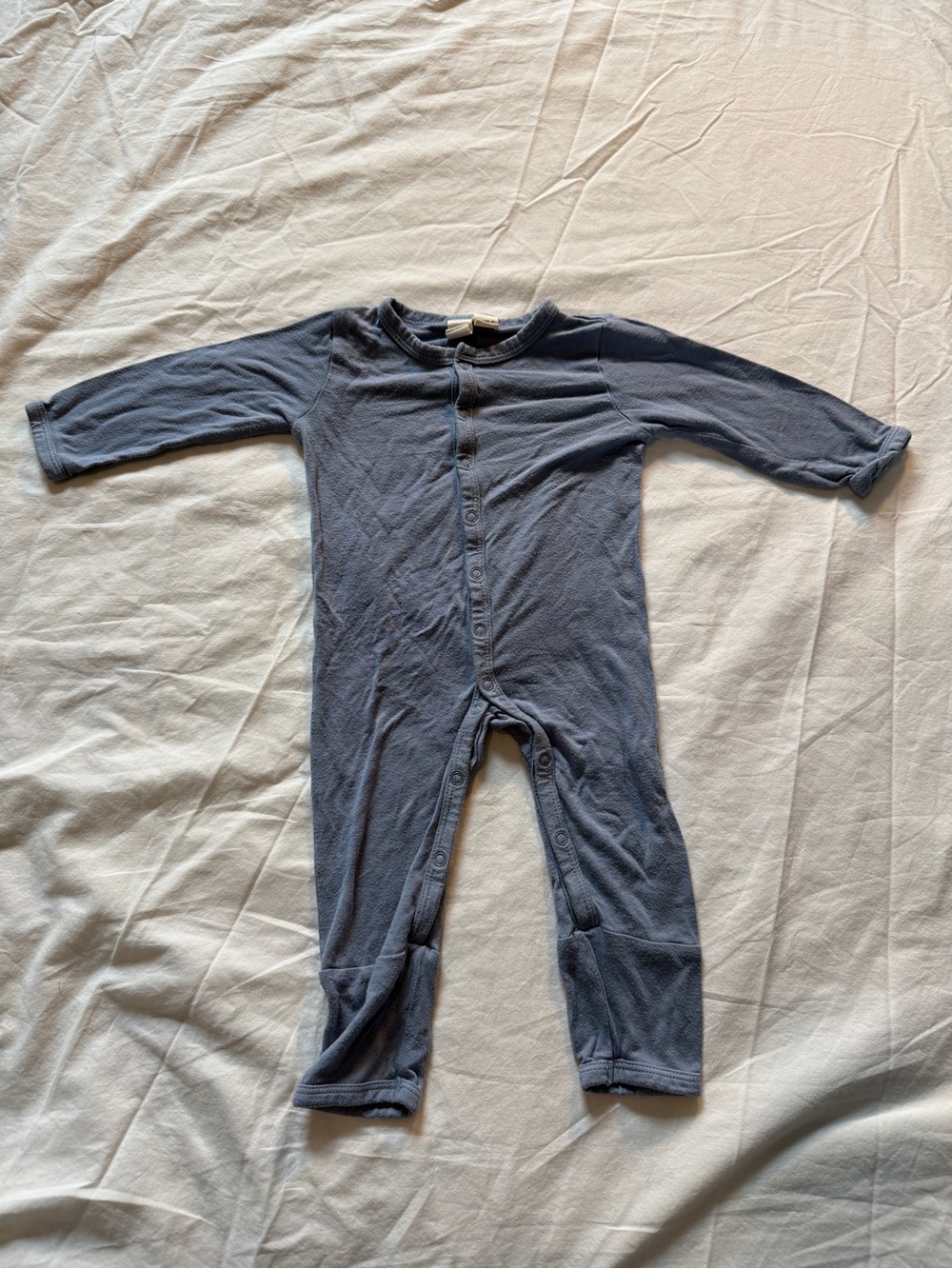Kyte baby 3-6 month button snap romper blue